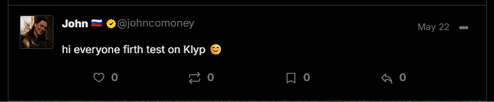 John first test on Klyp